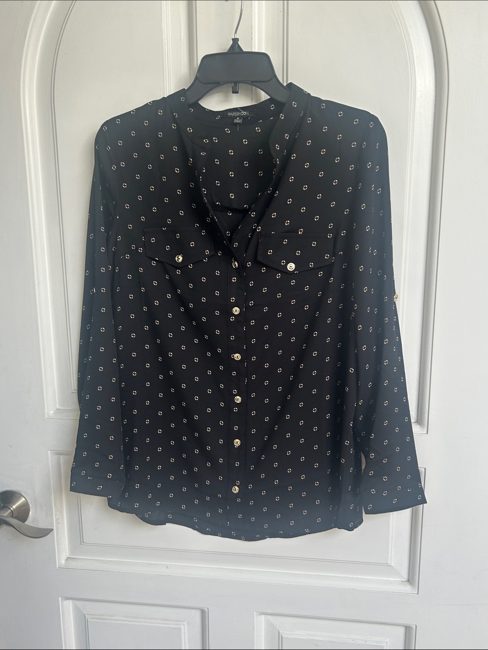 Black Patterned Button-Up Shirt - Lightweight Men’s Shirt